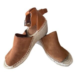 ❤️ GAP BROWN SUEDE SUMMER WEDGE SANDALS SIZE 9